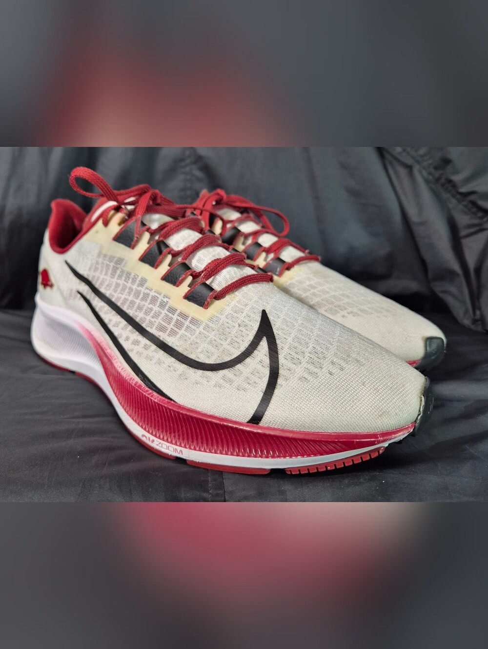 Men's Nike Air Zoom Pegasus 37 Arkansas Razorbacks Sneakers (CZ5379-100) Sz. 13